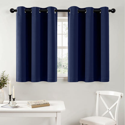 MIULEE Blackout Curtains for Bedroom Living Room 2 Panels, Thermal Insulated Room Darkening Drapes Grommet Noise Reducing Light Blocking Window Treatments 63 Inches Long 40x63 Inch Black - Colors A