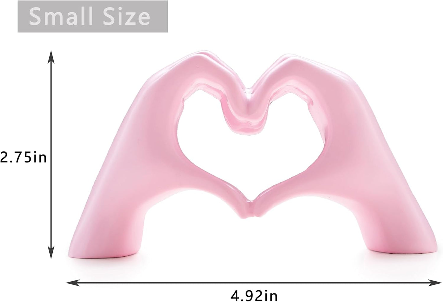 Small Heart Hands Sculpture Decor for Living Room Bedroom Bookshelf Coffe Table and Office Display, Love Finger Statue Modern Aesthetic Home Decor, Unique Gift for Wedding Christmas Birthday (Gold)