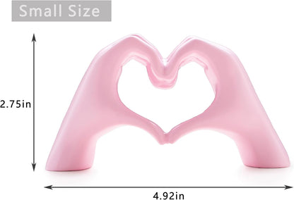 Small Heart Hands Sculpture Decor for Living Room Bedroom Bookshelf Coffe Table and Office Display, Love Finger Statue Modern Aesthetic Home Decor, Unique Gift for Wedding Christmas Birthday (Gold)
