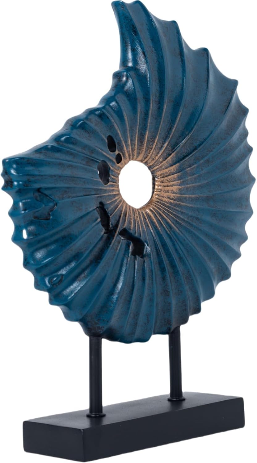 Unique Round Coin Sculpture Decorative Objects for Shelf Home Decor Accents, Modern Abstract Tabletop Decor Items for Living Room Fireplace Mantel, Above Cabinet (Black)