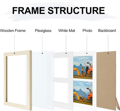 Vittanly 11x14 Collage Picture Frame, Displays 5Pcs 4x6 Pictures with Mat or 1Pcs 11x14 without Mat for Wall Mounting, Picture Frames Collage Wall Decor in Black, 1 Pack