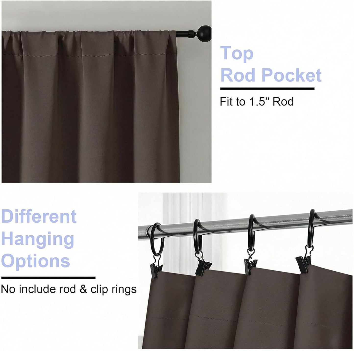 Simplebrand Ava Sage Green Blackout Curtains for Bedroom 63 Inch Length 2 Panels Set, Solid Thermal Insulated Energy Saving Rod Pocket Window Treatment Curtains Blackout Drapes, W40 x L63 Inch, Sage - Colors C