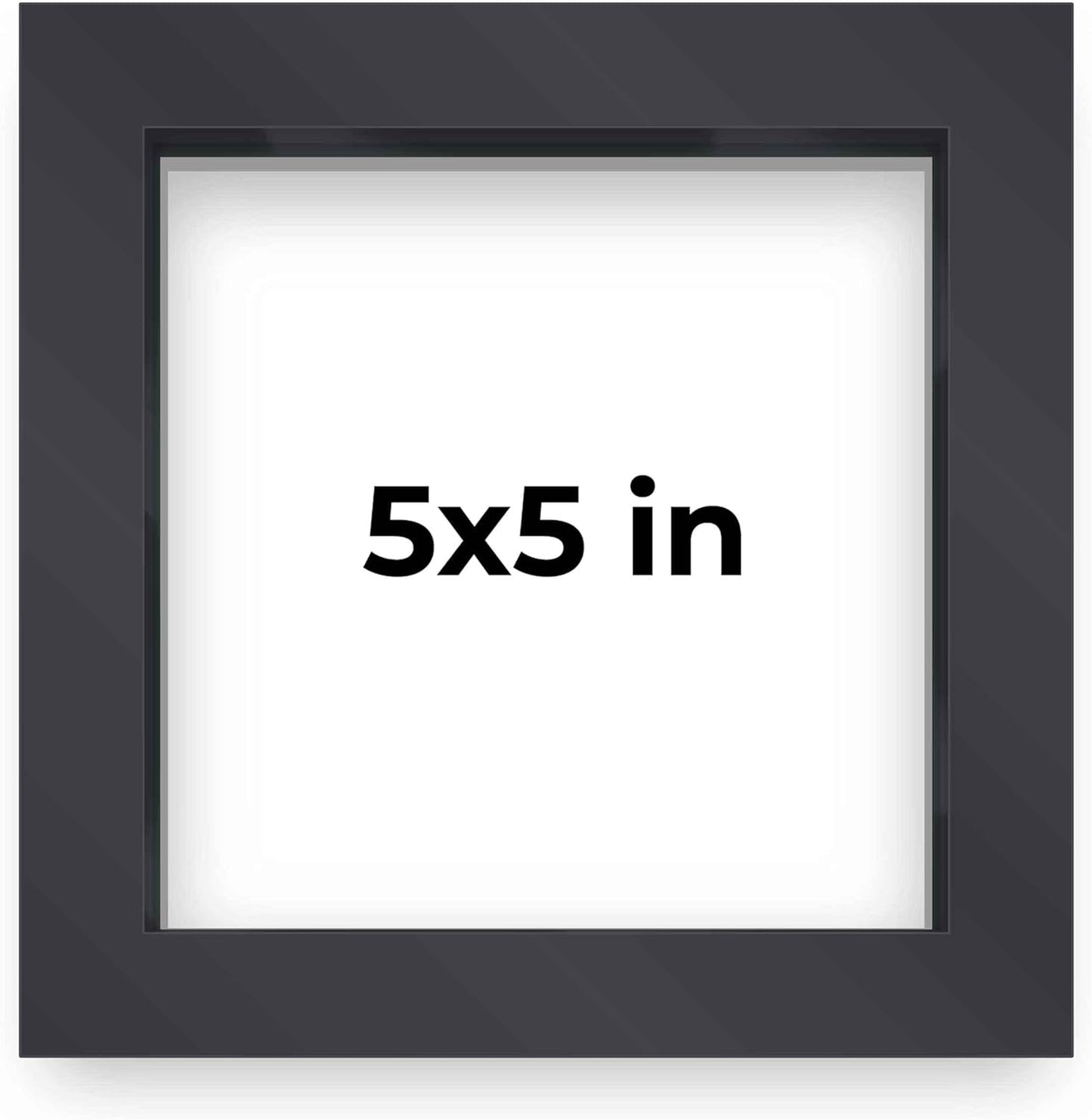 14x14 Shadow Box Black | 3/4" Depth of Usable Space | Solid Wood Pine | Includes UV Resistant Acrylic Plexiglass, Acid-Free Backing & Hanging Hardware | Made to Order in USA - Colors E