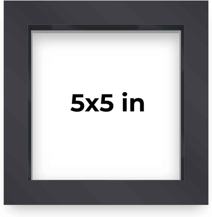 14x14 Shadow Box Black | 3/4" Depth of Usable Space | Solid Wood Pine | Includes UV Resistant Acrylic Plexiglass, Acid-Free Backing & Hanging Hardware | Made to Order in USA - Colors E