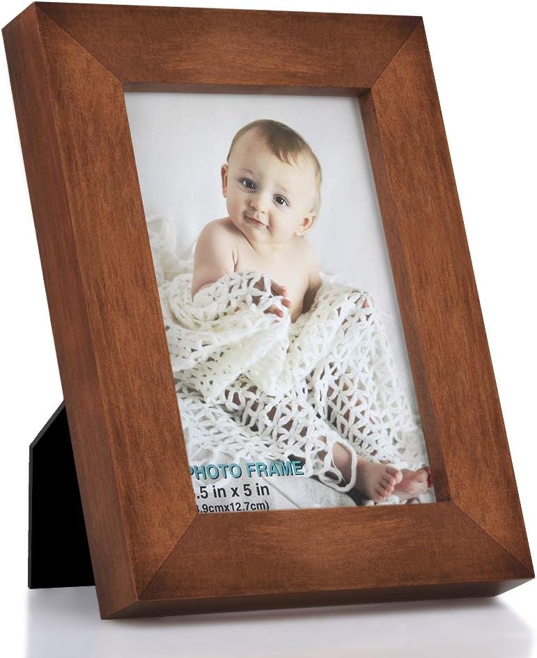 RPJC 5x7 Picture Frames Made of Solid Wood High Definition Glass for Table Top Display and Wall Mounting Photo Frame Black