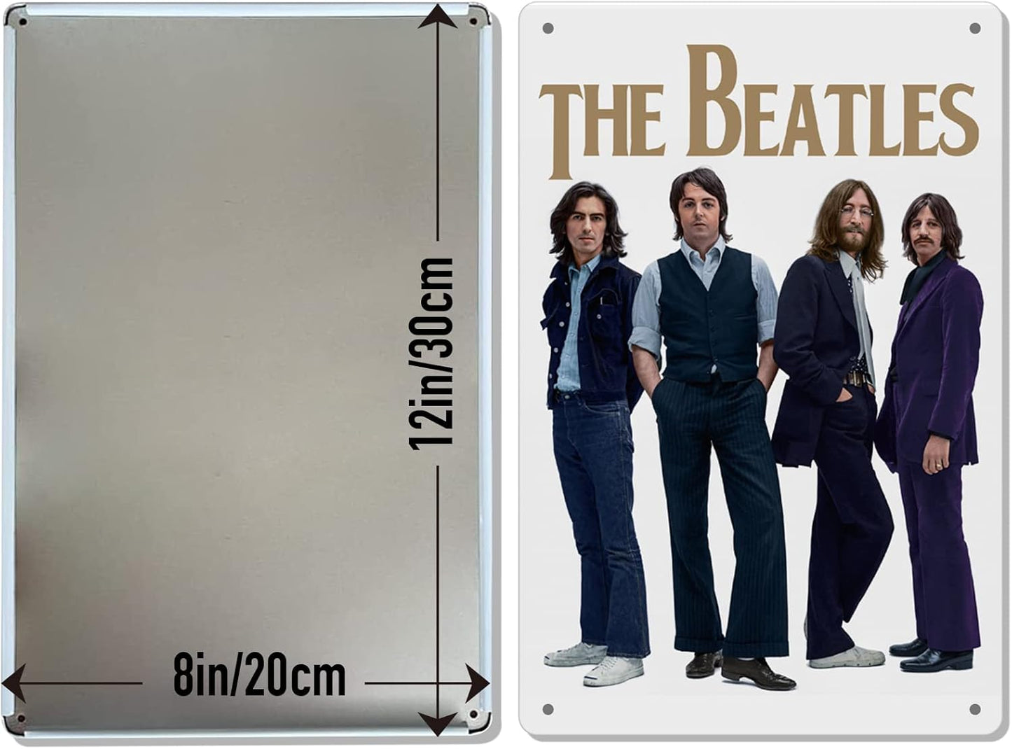 The Beatles Wall Decor - The Beatles Metal Tin Signs,Beatles Retro Art Wall Poster,Beatles Themed Birthday Party Decorations12x8 Inch