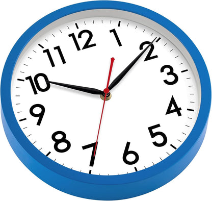 AKCISOT Wall Clock, Modern Small Wall Clocks Battery Operated 8 Inch, Silent Non-Ticking Analog Classic for Office, Home, Bathroom, Kitchen, Bedroom, School(Black)