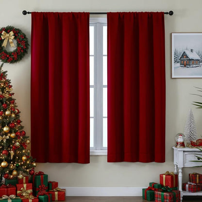 Simplebrand Ava Sage Green Blackout Curtains for Bedroom 63 Inch Length 2 Panels Set, Solid Thermal Insulated Energy Saving Rod Pocket Window Treatment Curtains Blackout Drapes, W40 x L63 Inch, Sage - Colors B