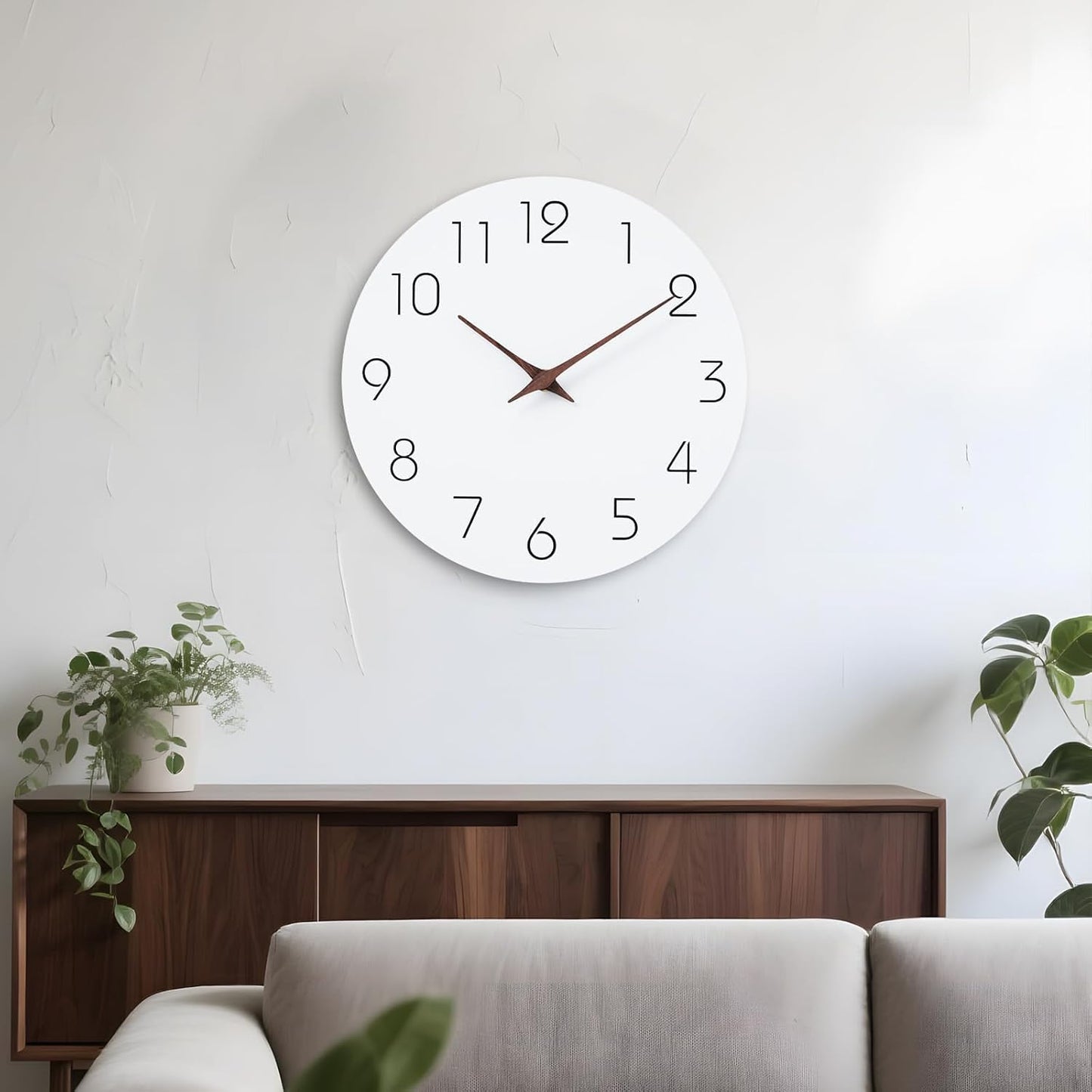 Mosewa Wall Clock 8 Inch Black Battery Operated Silent Non Ticking Simple Minimalist Rose Gold Numbers Decorative for Bedroom Living Room Kitchen Home Bathroom Office