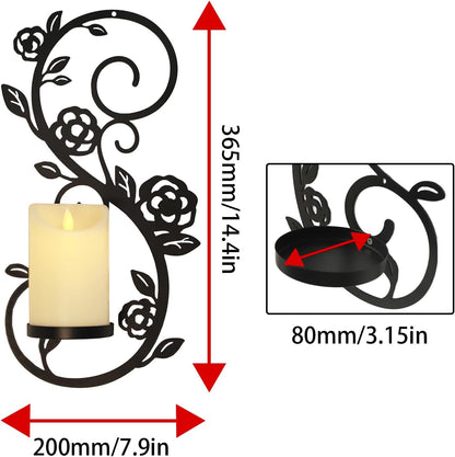 OYEFLY 2 Pcs Wall Sconces Candle Holder (Black)