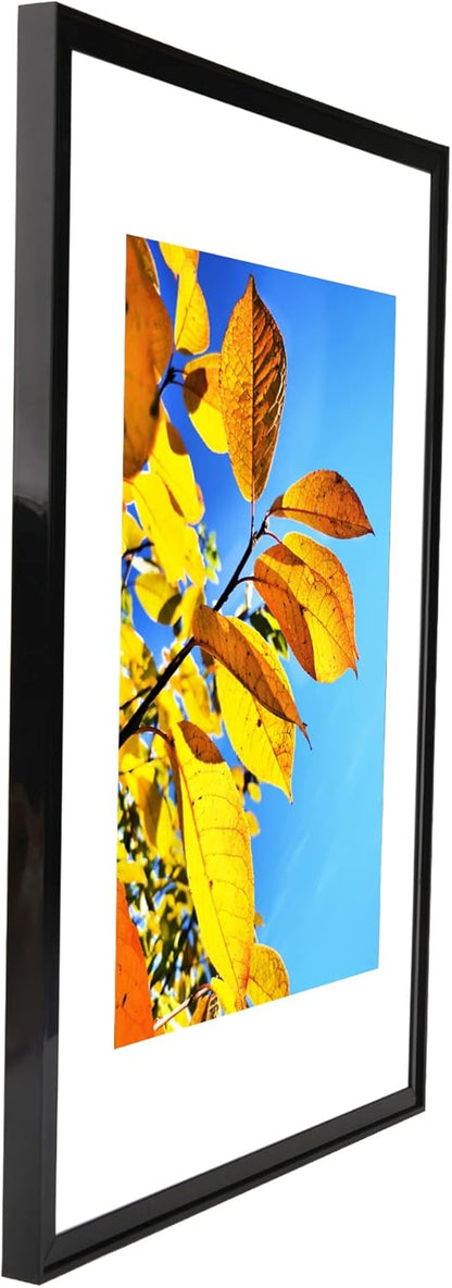 Aynoo Wood Floating Picture Frame 7x9, Table Top 8x10 7x9 6x8 Floating Frame Black Metal Modern Style Frame (PHSD),1Pack