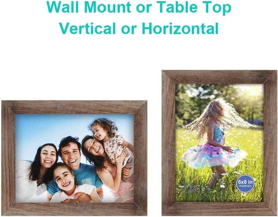 RPJC 5x7 Picture Frames Made of Solid Wood High Definition Glass for Table Top Display and Wall Mounting Photo Frame Black