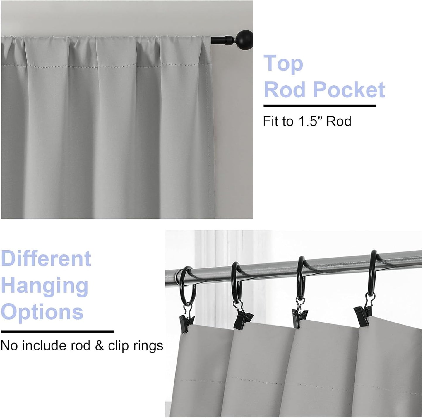 Simplebrand Ava Sage Green Blackout Curtains for Bedroom 63 Inch Length 2 Panels Set, Solid Thermal Insulated Energy Saving Rod Pocket Window Treatment Curtains Blackout Drapes, W40 x L63 Inch, Sage - Colors B