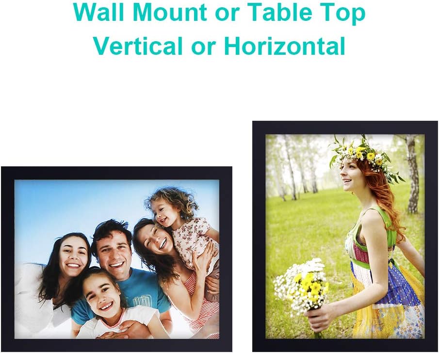 RPJC 5x7 Picture Frames Made of Solid Wood High Definition Glass for Table Top Display and Wall Mounting Photo Frame Black