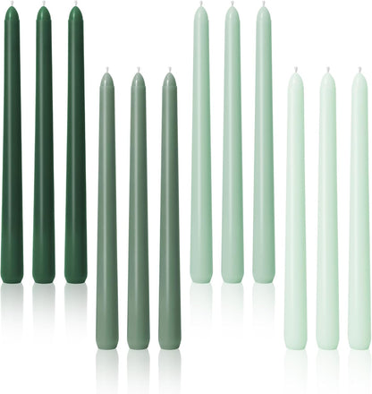 Viyffo Taper Candles, 10 Inch, 4 Pack, Olive Glow – Unscented, Dripless & Smokeless Design, Up to 8 Hour Burn – Long Tall Taper Candlesticks for Wedding, Dinner & Home Decor