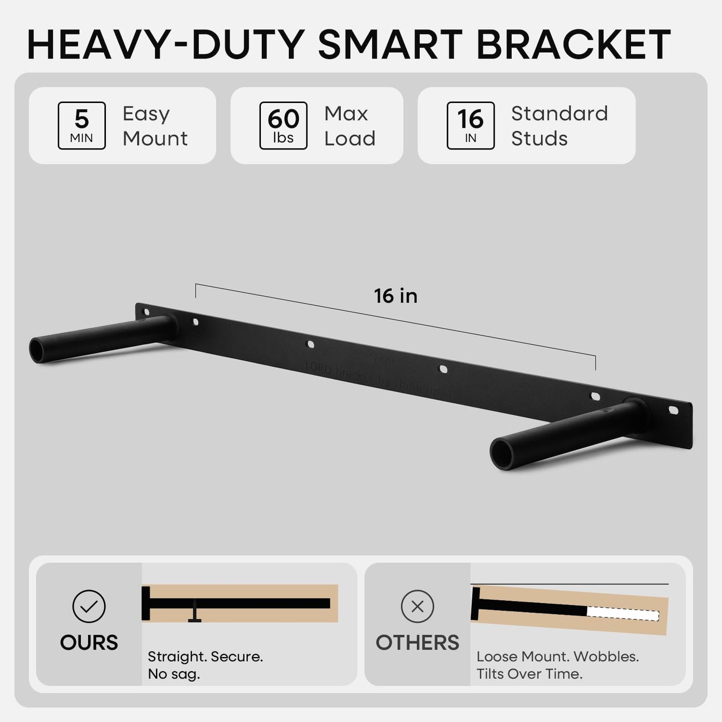 Homeforia 24 inch Natural Floating Shelf, High End Solid Real Wood 24inch Small Floating Shelves for Wall Mounted, Natural Wooden Floating Shelves, Heavy Duty Bracket, 24 X 6.5 X 1.75 in, Set of 2