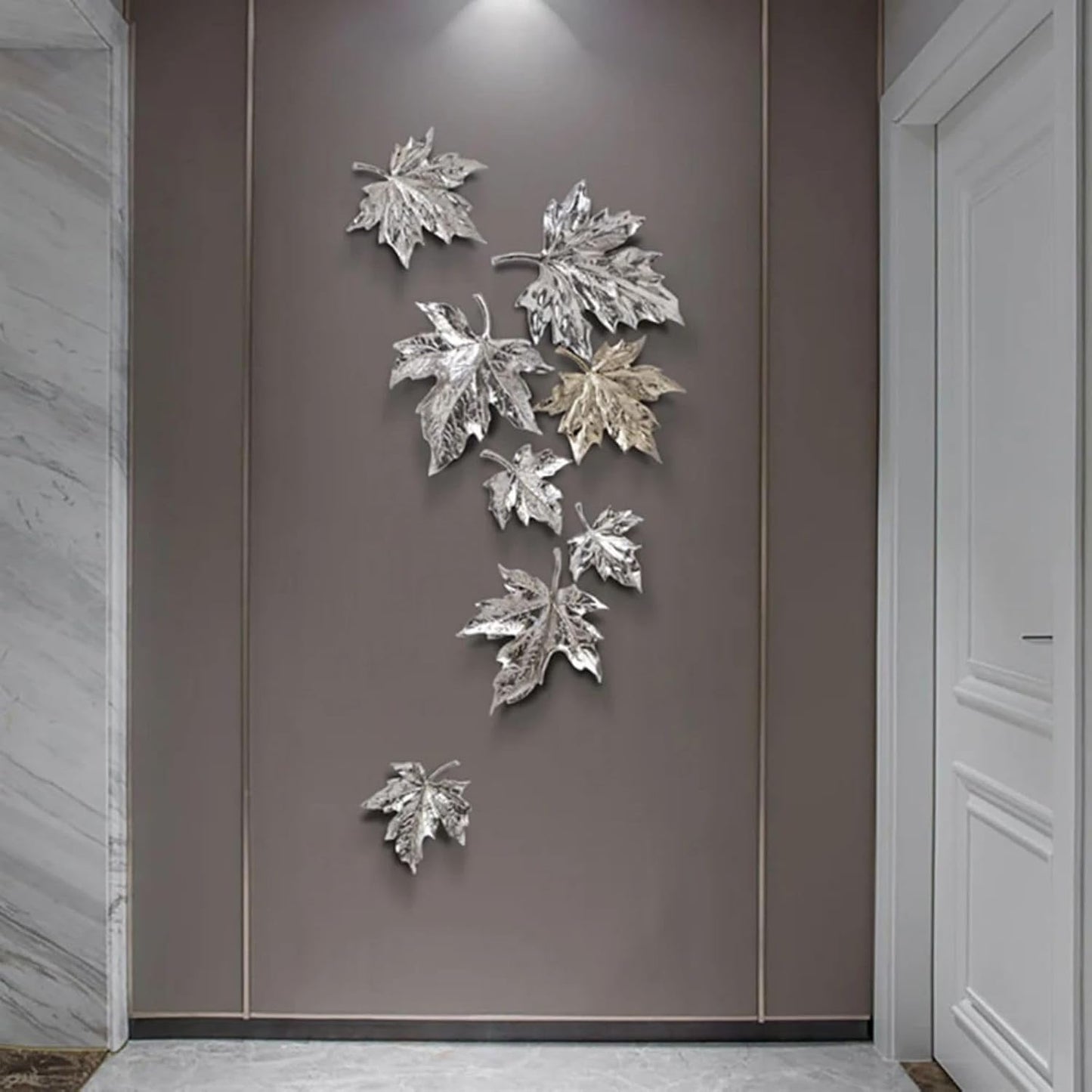homary Large Metal Wall Art – 47.2" Modern 3D Abstract Geometric Overlapping Design, Iron Wall Decor for Living Room, Dining Room, Office