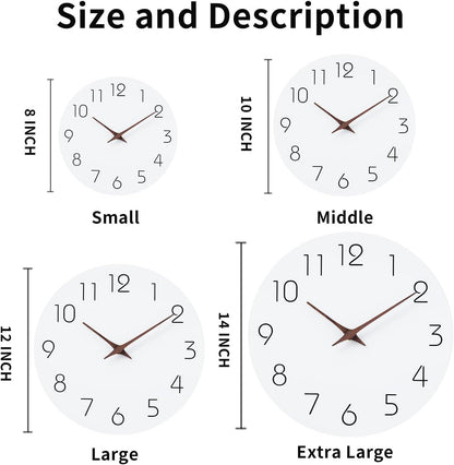 Mosewa Wall Clock 8 Inch Black Battery Operated Silent Non Ticking Simple Minimalist Rose Gold Numbers Decorative for Bedroom Living Room Kitchen Home Bathroom Office