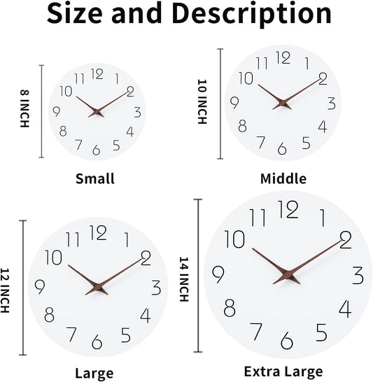 Mosewa Wall Clock 8 Inch Black Battery Operated Silent Non Ticking Simple Minimalist Rose Gold Numbers Decorative for Bedroom Living Room Kitchen Home Bathroom Office