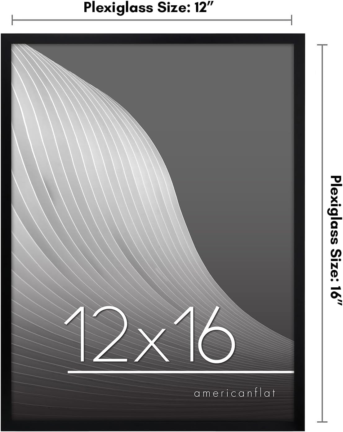 Americanflat 24x36 Poster Frame with Polished Plexiglass - Streamline Collection - Thin Border Picture Frame for Wall Display - Hanging Hardware Included - Black - Colors D