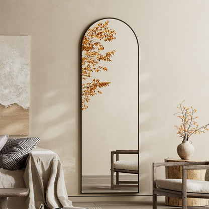 Koonmi 30"x71" Arched Full Length Mirror, Gold Large Floor Mirror with Aluminum Alloy Frame, Standing Hanging or Leaning Wall-Mounted Full Body Mirror for Living Room and Bedroom