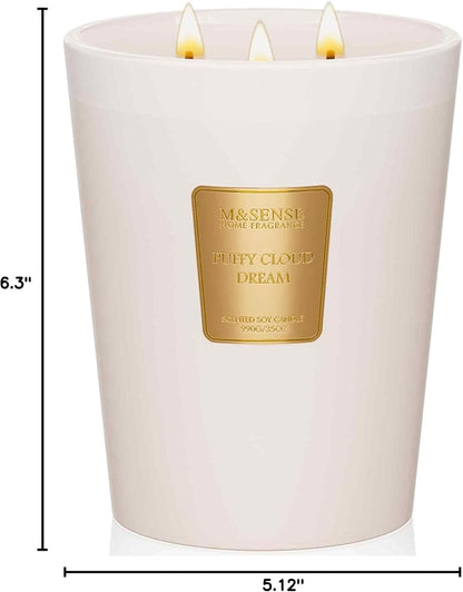 M&SENSE Jasmine Candles Highly Scented 3 Wick 35oz 150 Hours Burn Extra Large Jar Candles for Women, Natural Soy Wax Aromatherapy Candle for Stress Relief, Meditation, Yoga, Spa - Colors B