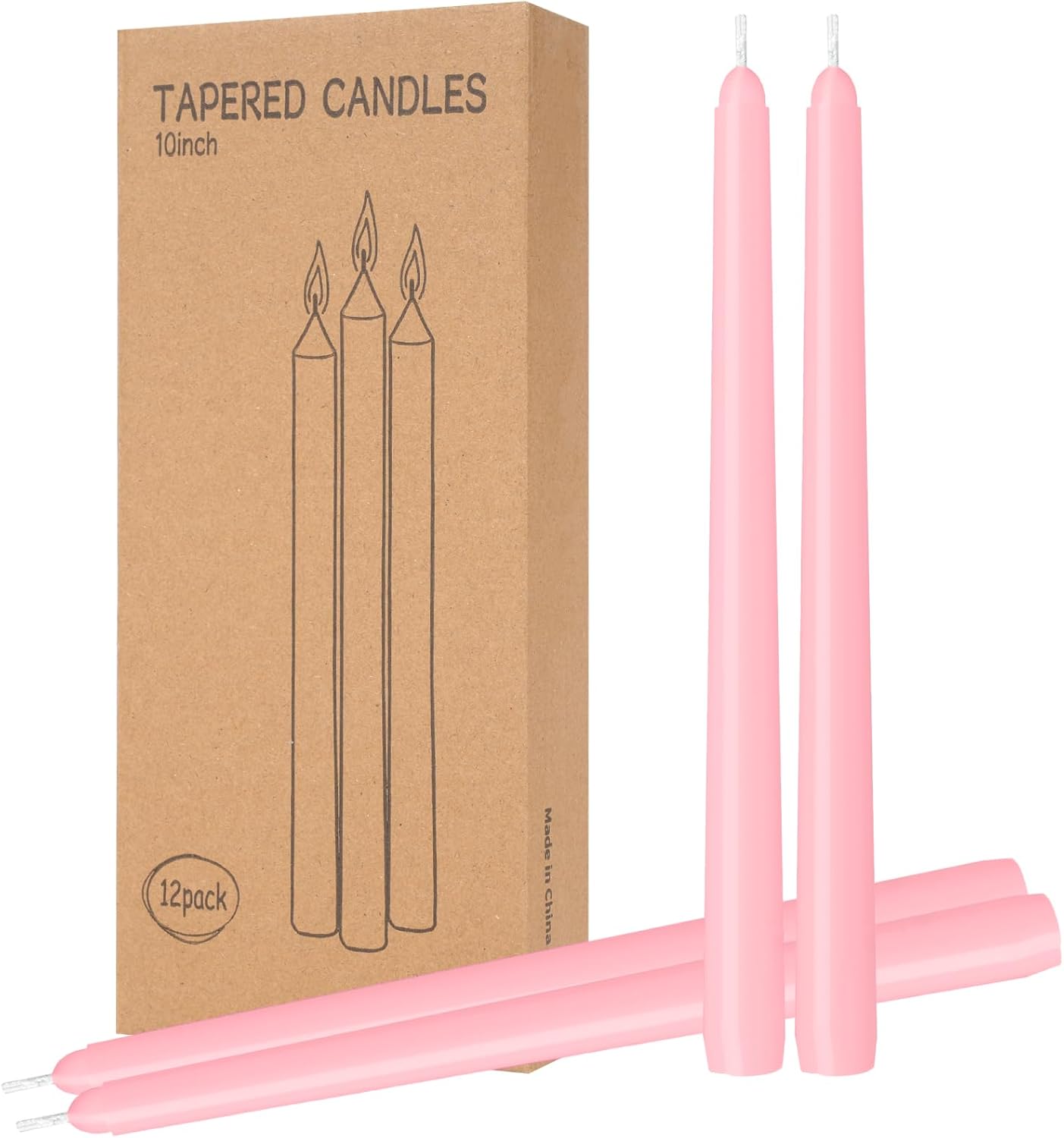 4 Pack Ivory Taper Candles - Taper Candles 10 Inch Dripless, Smokeless & Unscented - 8 Hours Long Burning - Hand Poured Tall Candlesticks - Ideal for Weddings, Dinner Parties, and Home Decor