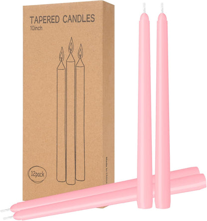 4 Pack Ivory Taper Candles - Taper Candles 10 Inch Dripless, Smokeless & Unscented - 8 Hours Long Burning - Hand Poured Tall Candlesticks - Ideal for Weddings, Dinner Parties, and Home Decor