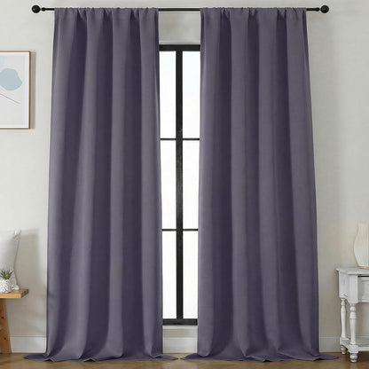 Simplebrand Ava Sage Green Blackout Curtains for Bedroom 63 Inch Length 2 Panels Set, Solid Thermal Insulated Energy Saving Rod Pocket Window Treatment Curtains Blackout Drapes, W40 x L63 Inch, Sage - Colors A