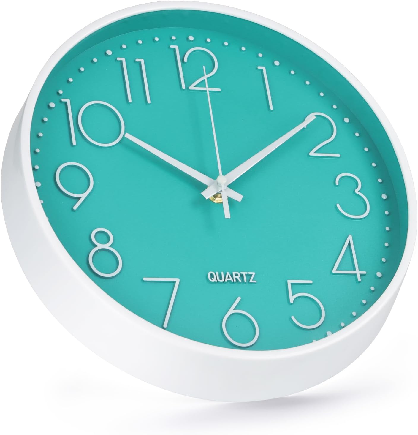 Wall Clock 12 Inch Non-Ticking Silent Modern Simple Style Round Decor Clock Gold Stereoscopic Dial Quartz Wall Clocks for Home/Office/School/Living Room/Bedroom/Kitchen