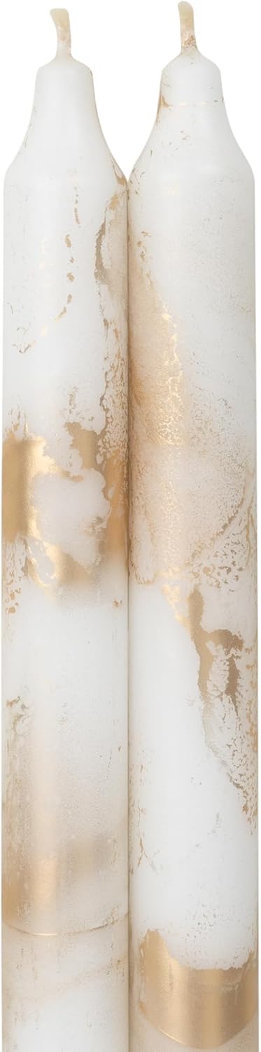 Premium Decorative Tapers - 12" 2PK - Terra Cotta w/Gold - 73301
