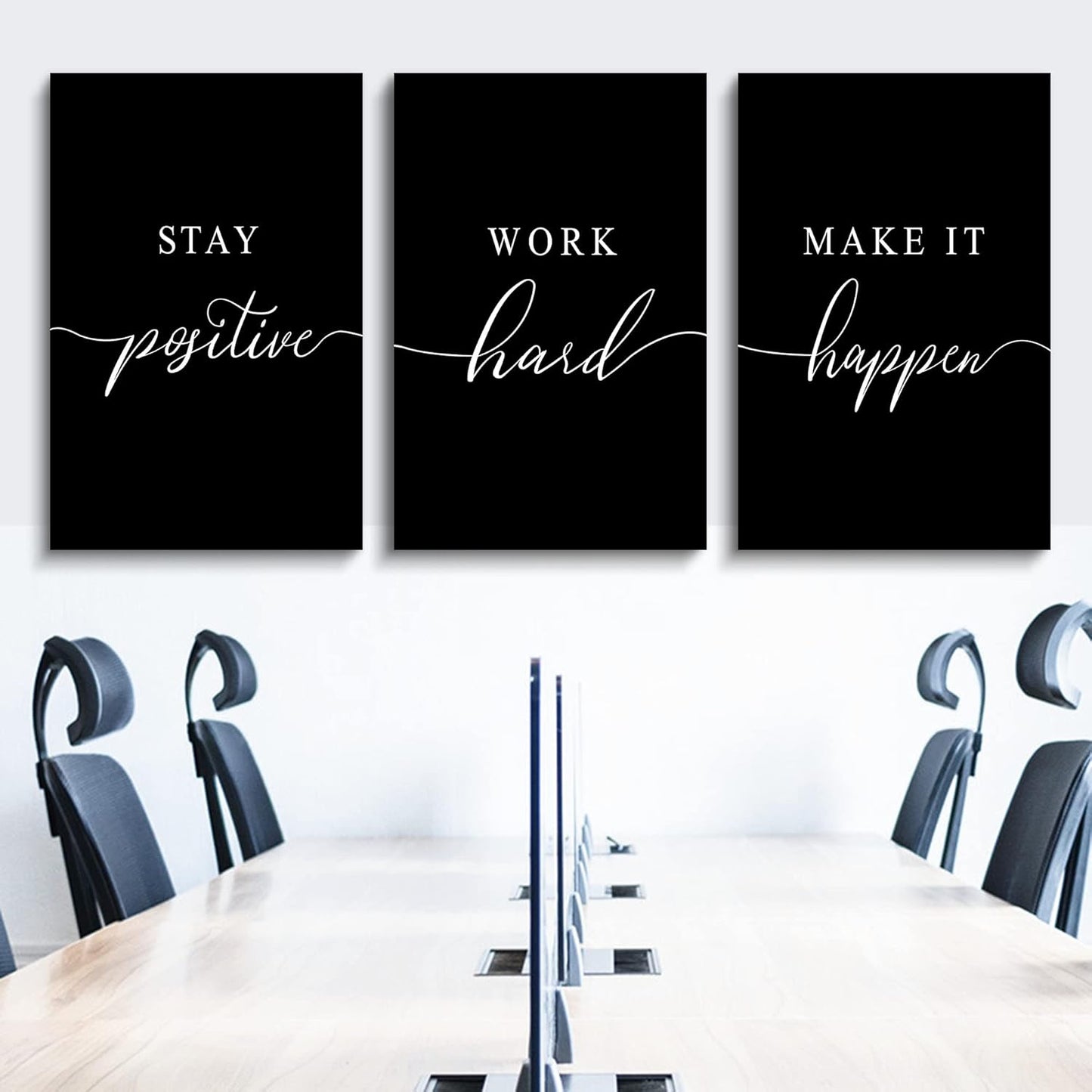 Inspirational Canvas Painting Wall Art -EPHANY ART,Mindset Quotes Prints, Success Framed Entrepreneur Poster Positive Quotes Wall Poster for Home Office Workplace (M-3pcs,12x16inchx3pcs)