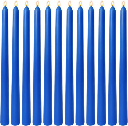 12-Pack Olive Green Taper Candles, 10 Inch Unscented Dripless Candlesticks, Long-Lasting Burn Time of 7-8 Hours, Perfect for Christmas Home Décor Spring and St. Patrick's Day