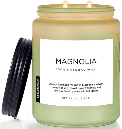 M&SENSE Eucalyptus & Mint Scented Jar Candle, Large 19.4oz Natural Soy Wax, 110-Hour Long Lasting Non-Toxic Clean Burning, Fresh Smelling Home Aromatherapy for Spa Stress Relief, Gifts for Men Women