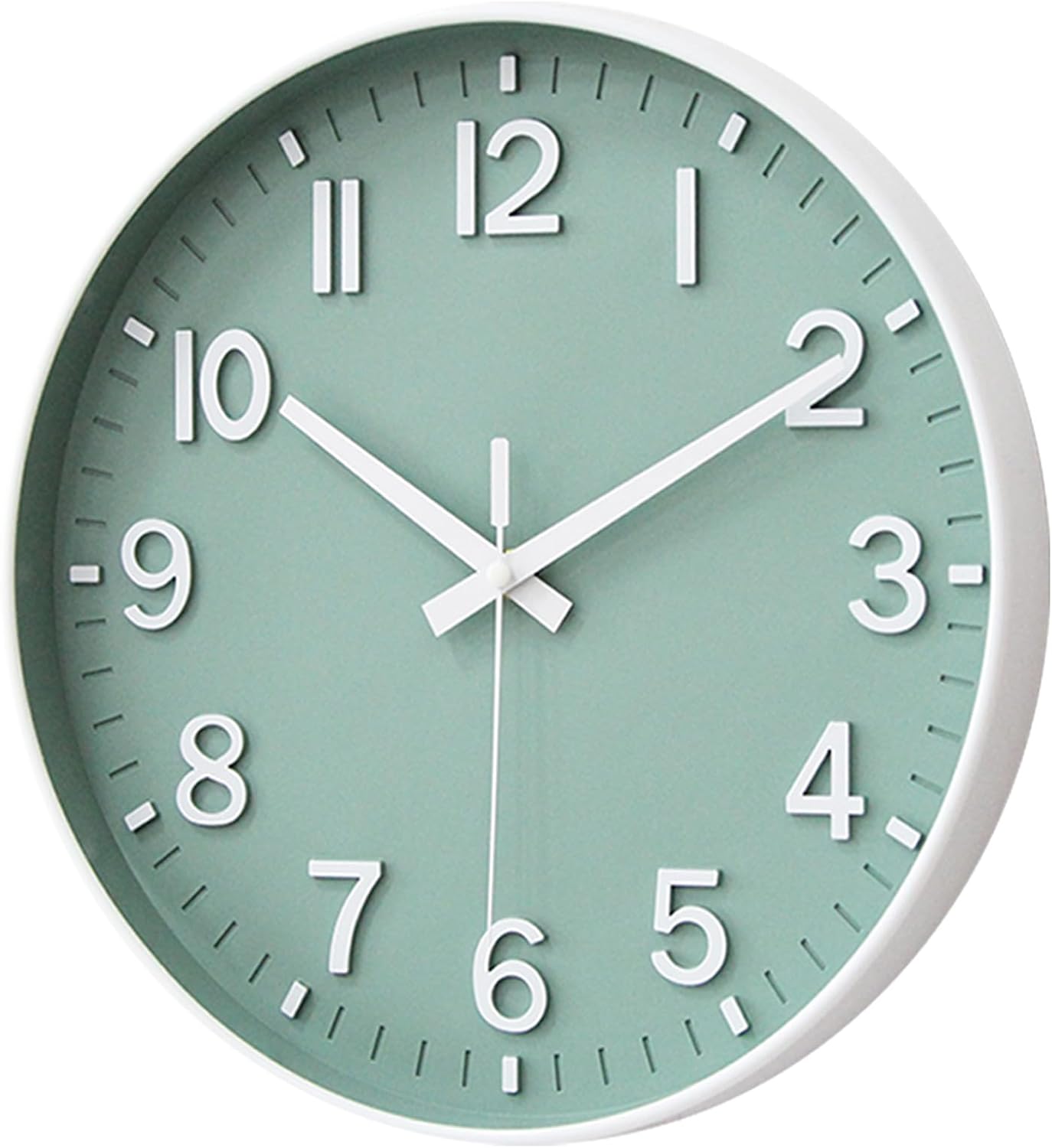 HZDHCLH Wall Clocks Battery Operated,12 inch Silent Non Ticking Modern Wall Clock for Living Room Bedroom Kitchen Office Classroom Decor (Olive Green and Gold)