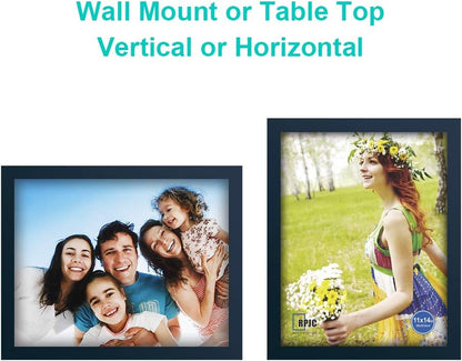 RPJC 5x7 Picture Frames Made of Solid Wood High Definition Glass for Table Top Display and Wall Mounting Photo Frame Black