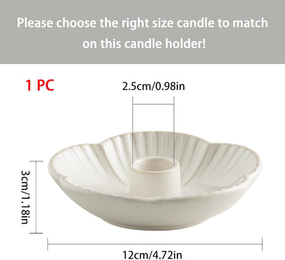Ceramic Candlestick Holder， Candle Holder for Taper Candles,Incense, Santo Palo, Halloween Christmas Wedding Parties, Dining Room Home Decoration Display - Camel