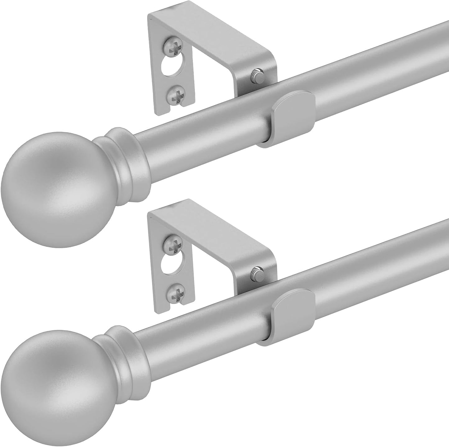 GXOACKJ Curtain Rods for windows 32-48 inch, 5/8 inch Decorative Curtain Rod Set, Matte Black Splicing Heavy Duty Metal Curtain Rod with Brackets