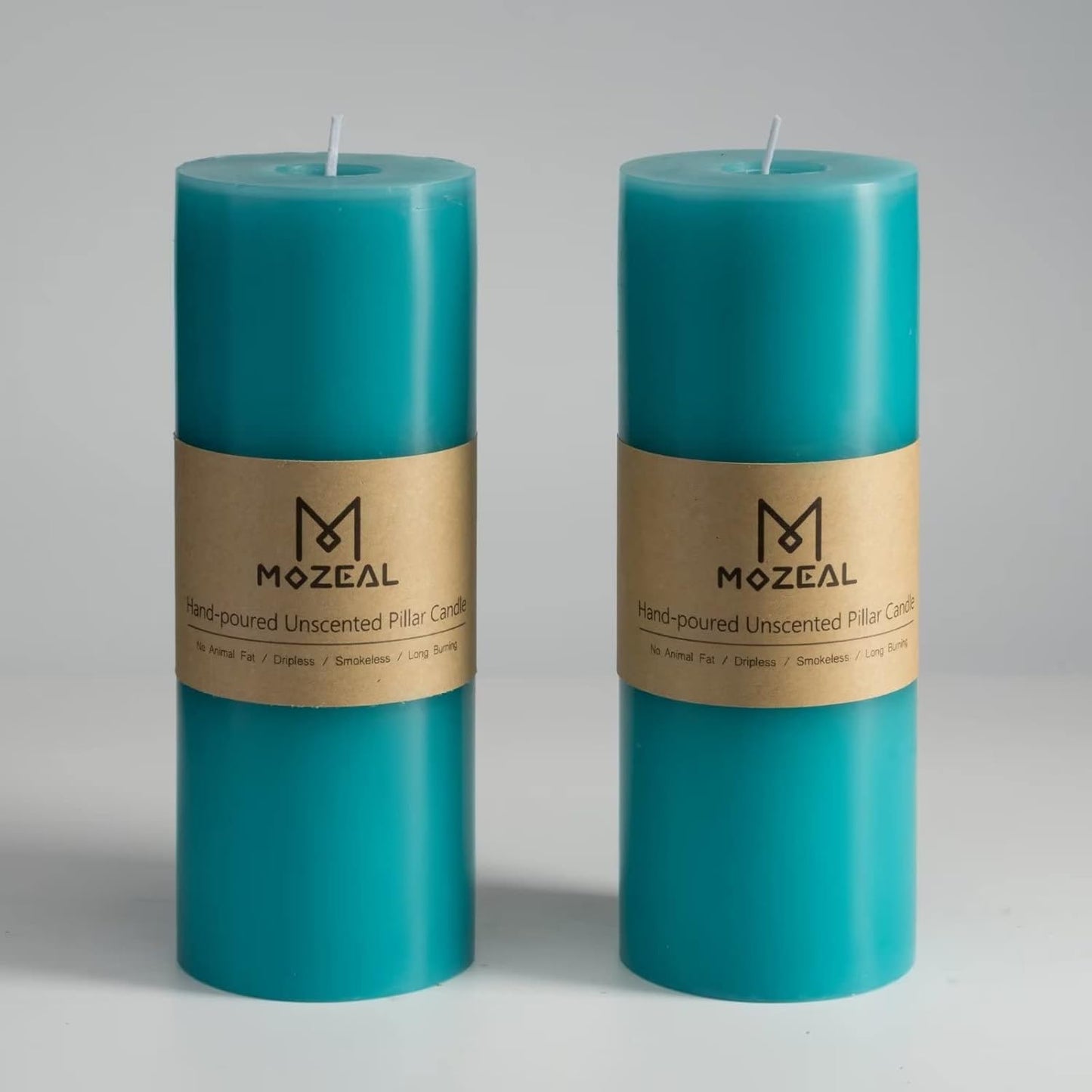 MOZEAL 3" x 4" Hand-Poured Unscented Candle,Dripless Pillar Candle Set of 3,Long Clean Burning,Approx 72 Hours Burn Time,Rustic Country Style,Wedding,Dinner,Christmas and Home Decor,White