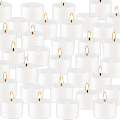 Rose Scented Candle Tealight Candles in Clear Cup, 8 Hours Consistent Smkless Clean Burning, Great for Valentine's Day Holiday, Wedding, Spa, Emergency and Home Decoration（Pink，50 Pack）