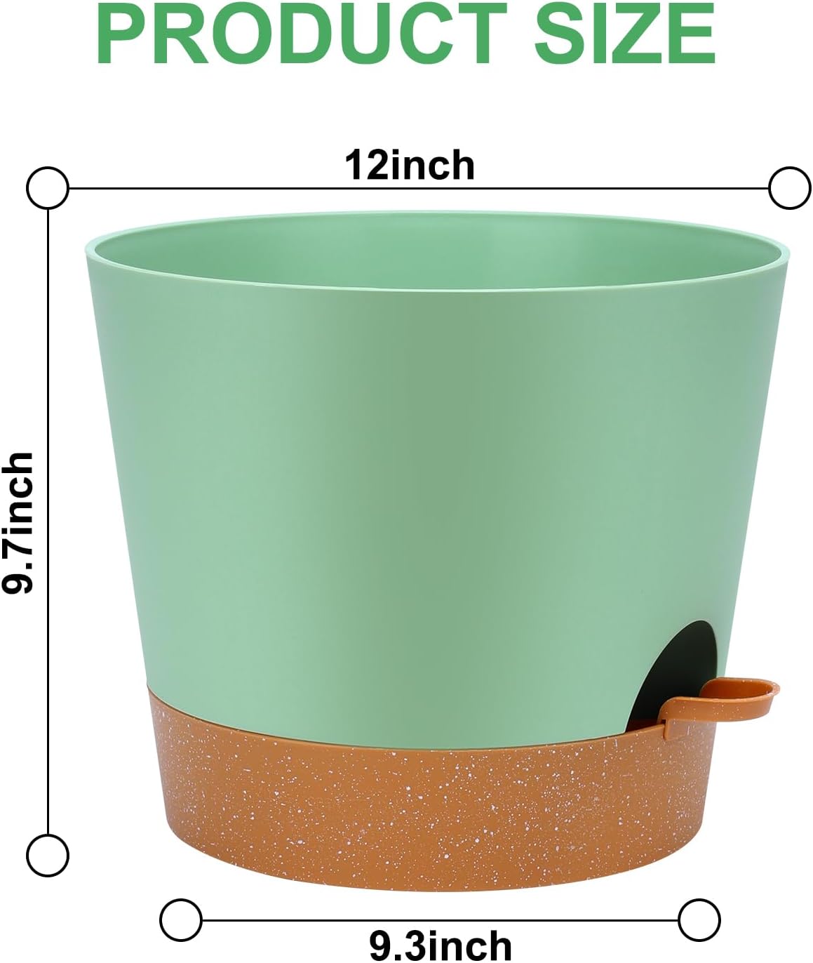 YNNICO Indoor Self Watering Planters with Drainage Holes and Saucers, 8, 7, 6.5, 6, 5.5, 5 Inches, Black, 6 Pots