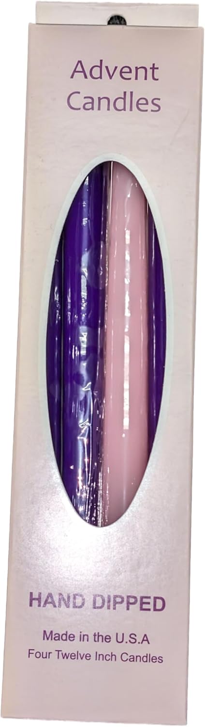 D'light Online White Taper Candles, 10 Inch Premium Quality Candles Hand-Dipped Tapered Candles, Dripless, Smokeless and Unwrapped Bulk Pack for Events - Set of 12 (10 Inch, White)