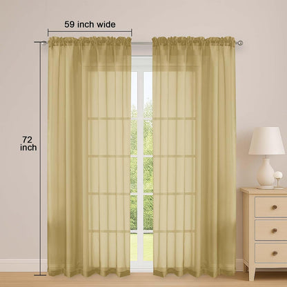 OWENIE Sheer Curtains 84 inches Long 2 Panels Set for Living Room/Bedroom, Rod Pocket Voile Sheer Panel Drapes, White, 2pcs, Each 42" W x 84" L - Colors B