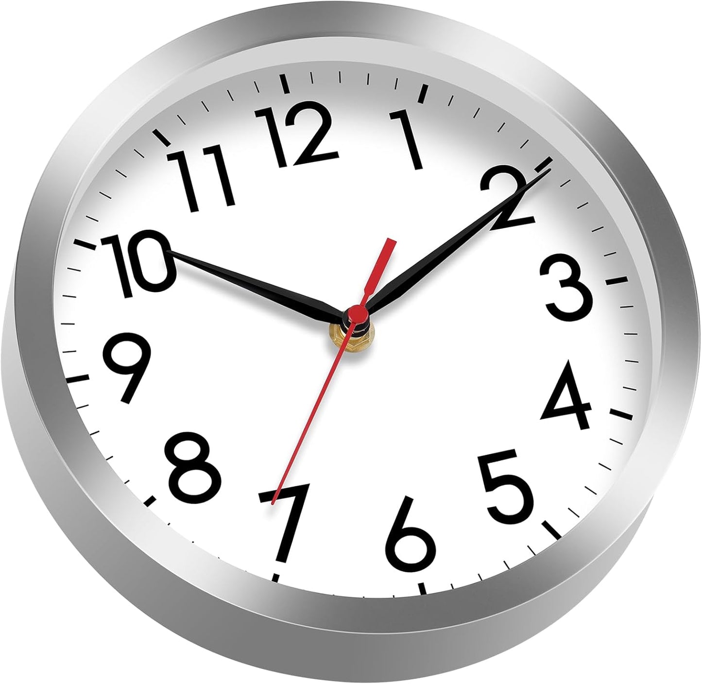 AKCISOT Wall Clock, Modern Small Wall Clocks Battery Operated 8 Inch, Silent Non-Ticking Analog Classic for Office, Home, Bathroom, Kitchen, Bedroom, School(Black)