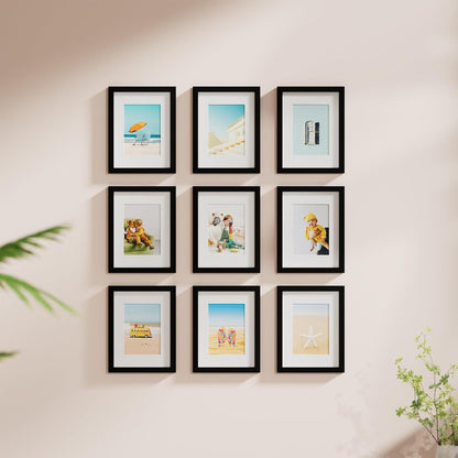 Vittanly 11x14 Picture Frame, Display Pictures 8x10 with Mat or 11x14 without Mat, Photo Frame for Wall Mounting, Black, 1 Pack - Colors A