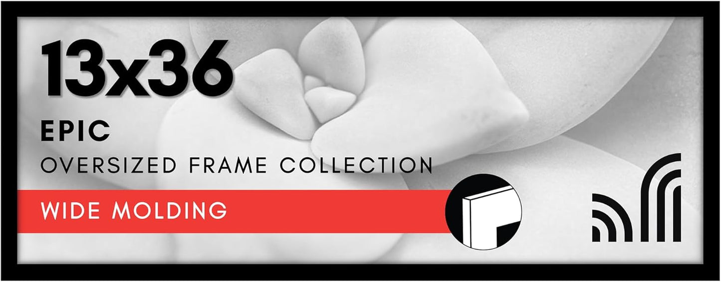 Americanflat 16x20 Picture Frame with Polished Plexiglass - Black Picture Frame - Wide Photo Frames Made of Engineered Wood for Vertical or Horizontal Wall Display - Epic Collection - Black - Colors B