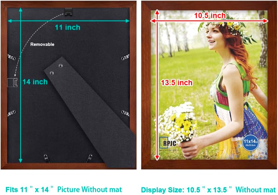RPJC 5x7 Picture Frames Made of Solid Wood High Definition Glass for Table Top Display and Wall Mounting Photo Frame Black