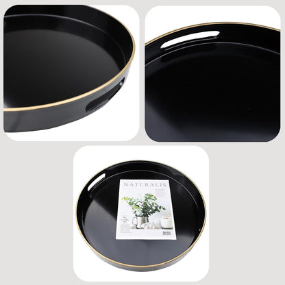 Green Decorative Tray with Handles, Versatile Serving Tray for Coffee Table, Ottoman, Ideal for Serving, Displaying, Organizing, 15.7"*10.2"*1.57"