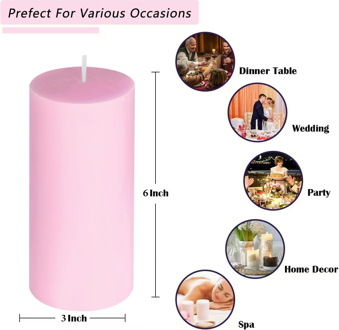 2 Pack 3x6 Inch Sage Green Unscented Pillar Candles - 70 Hour Long Burning Dripless Smokeless Candles for Home Decor Weddings Festivals Spa Meditation