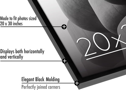 Americanflat 24x36 Poster Frame with Polished Plexiglass - Streamline Collection - Thin Border Picture Frame for Wall Display - Hanging Hardware Included - Black - Colors A